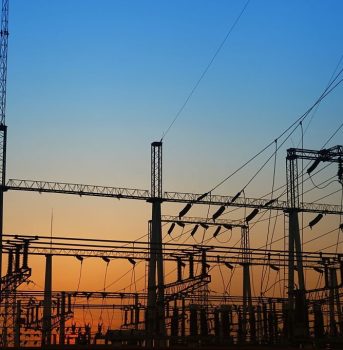 High voltage electric tower line